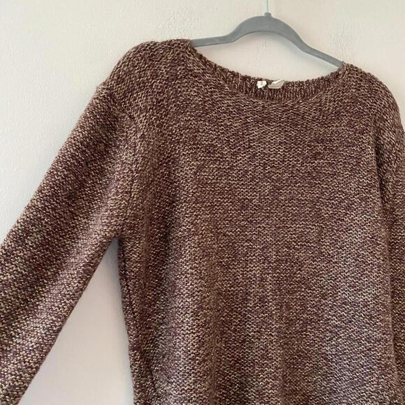 MOTH ANTHROPOLOGIE brown bronze gold knit sweater - Picture 3 of 7
